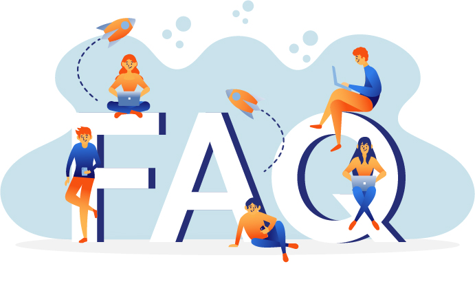 FAQ Illustration mit Personen